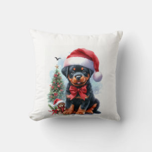Frohe Weihnachten mein kleiner Rottweiler Kissen