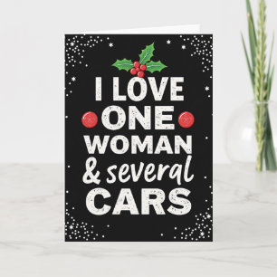 Frohe Weihnachten meiner Frau und meinen Autos Karte