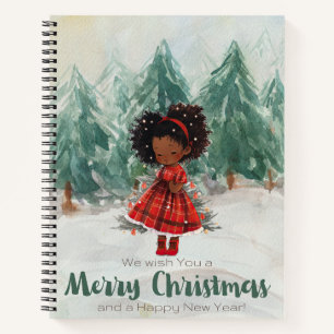 Frohe Weihnachten Melanin Woman Black Girl Magic S Notizbuch