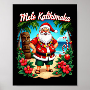 Frohe Weihnachten Mele Kalikimaka Trocal Hawaiian Poster