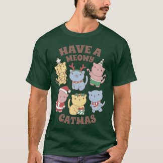 Frohe Weihnachten Meowy Catmas mit Weihnachtsoutfi T-Shirt