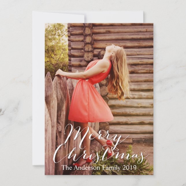 Frohe Weihnachten Merry Bright Fügen Sie Ihr eigen (Vorderseite)