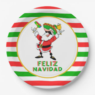 Frohe Weihnachten Mexiko Weihnachten Santa Pappteller