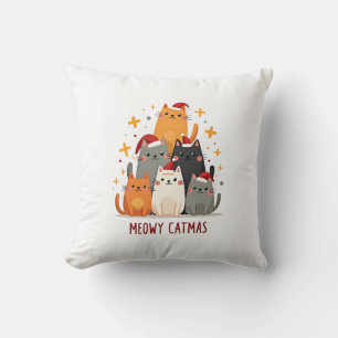 Frohe Weihnachten Miezekatze Weihnachtsbaum Xmas ( Kissen