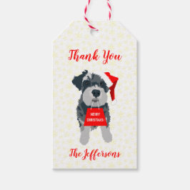 Frohe Weihnachten Mini Schnauzer Dog Weihnachtsman Geschenkanhänger