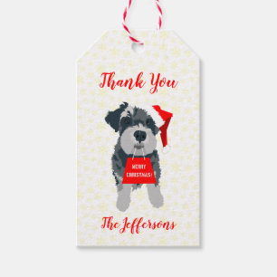 Frohe Weihnachten Mini Schnauzer Dog Weihnachtsman Geschenkanhänger