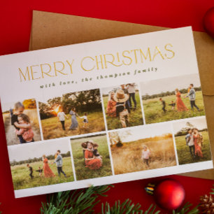 Frohe Weihnachten Minimal Gold Foil Acht Foto Folien Feiertagskarte