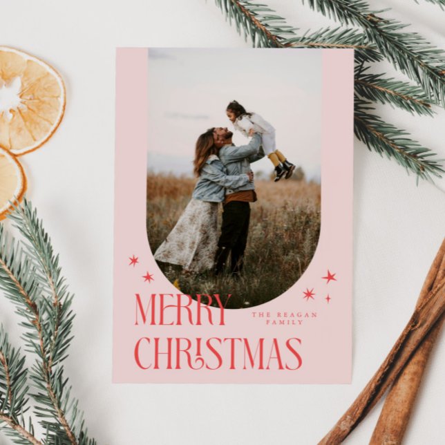 Frohe Weihnachten Minimalistisch Arch Pink (Von Creator hochgeladen)