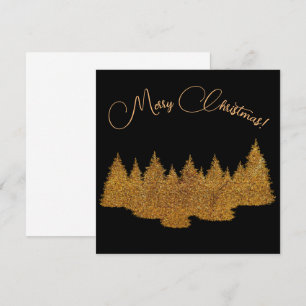Frohe Weihnachten - minimalistisch - goldene Tanne Einladung