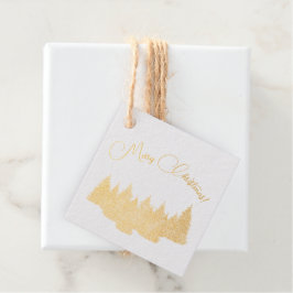 Frohe Weihnachten - minimalistisch - goldene Tanne Geschenkanhänger