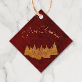 Frohe Weihnachten - minimalistisch - goldene Tanne Geschenkanhänger