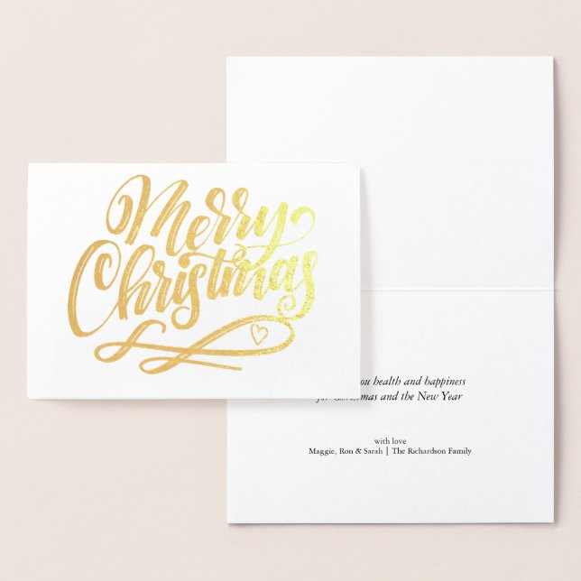 Frohe Weihnachten Minimalistisch Luxus Gold Folienkarte (Anzeige)