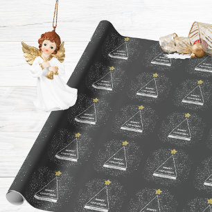 Frohe Weihnachten Minimalistisch Moderner Glitzer Geschenkpapier