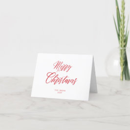 Frohe Weihnachten Minimalistisch Red Script Weihna