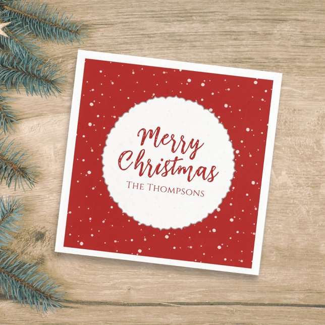 Frohe Weihnachten Minimalistisch Simple Calligraph Serviette (Von Creator hochgeladen)