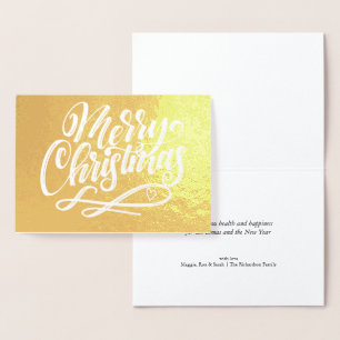 Frohe Weihnachten Minimalistische Hand Lettered Go Folienkarte
