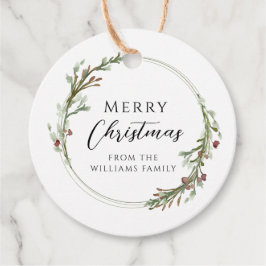 Frohe Weihnachten Minimalistischer Kranz Geschenkanhänger