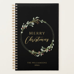 Frohe Weihnachten Minimalistischer Kranz Schwarz Planer