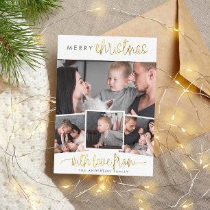 Frohe Weihnachten Minimalistisches Gold 4-FotoCo