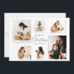 Frohe Weihnachten | Minimalistisches modernes Mult<br><div class="desc">Mit dieser modernen Weihnachtskarte aus mehreren Fotos, die Ihre Lieblingsfamilienmomente präsentieren soll, können Sie die Freude der Saison genießen. Mit einem puristischen minimalistischen Layout mit Platz für sechs Fotos und dem festlichen Gruß "Frohe Weihnachten", macht diese maßgeschneiderte Urlaubskarte einen zeitlosen Sake. Personalisiert mit Ihrem Familiennamen, ist es der perfekte Weg,...</div>