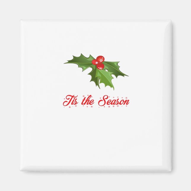 Frohe Weihnachten Mistelzweig Magnet (Vorne)