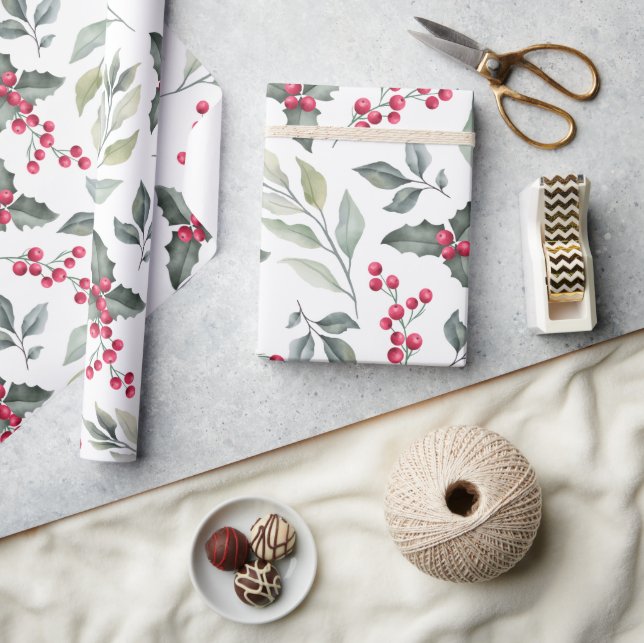 Frohe Weihnachten Mistletoe Geschenkpapier (Kunsthandwerk)