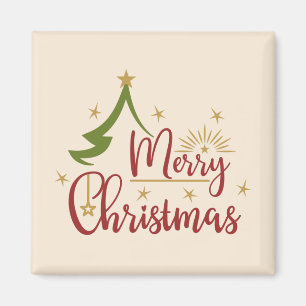 Frohe Weihnachten mit Baum Magnet