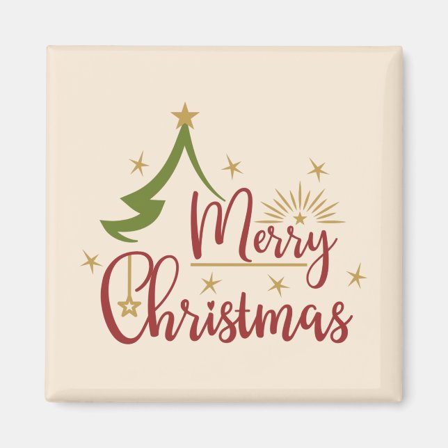 Frohe Weihnachten mit Baum Magnet (Vorne)