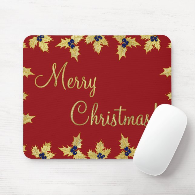 Frohe Weihnachten mit Blue Berries Mousepad (Mit Mouse)