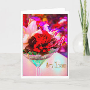 Frohe Weihnachten mit Blumen in Martini-Glas