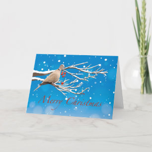 Frohe Weihnachten mit Collared Dove im Winter Tree