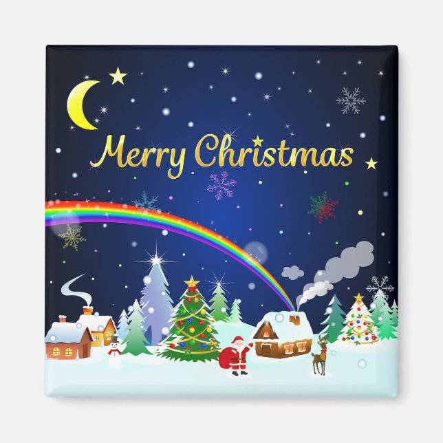 Frohe Weihnachten mit Crescent Moon Magnet (Vorne)