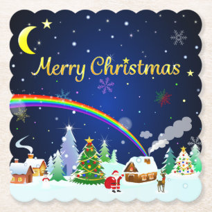 Frohe Weihnachten mit Crescent Moon Untersetzer
