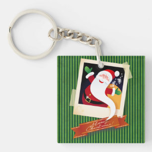 Frohe Weihnachten mit dem Weihnachtsmann! Schlüsselanhänger