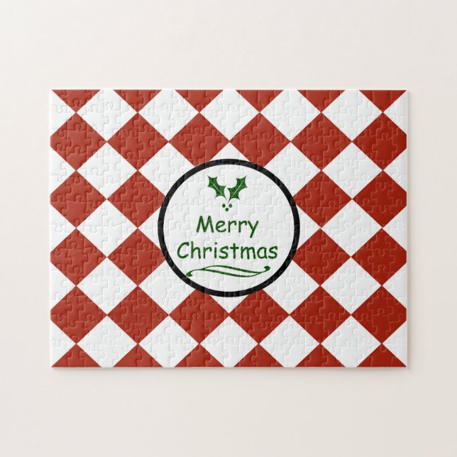 Frohe Weihnachten mit Diamantenmuster (Horizontal)