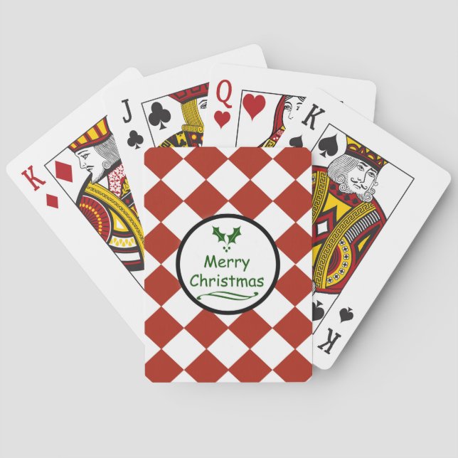 Frohe Weihnachten mit Diamantenmuster Spielkarten (Rückseite)