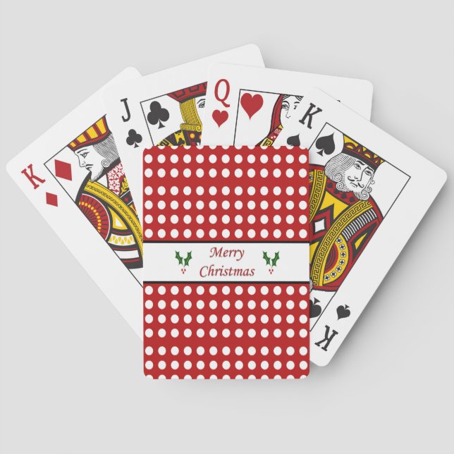 Frohe Weihnachten mit einem Polka Dot Muster Spielkarten (Rückseite)