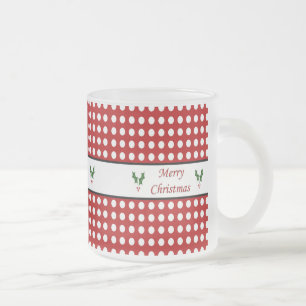 Frohe Weihnachten mit einem Tupfenmuster Mattglastasse