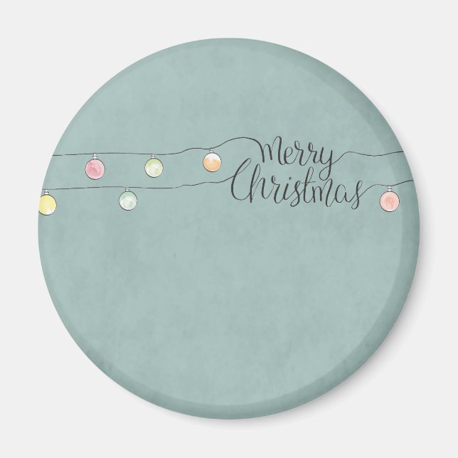 Frohe Weihnachten mit einer Reihe von Ornamenten Magnet (Vorne)