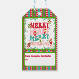 Frohe Weihnachten mit Elf Children Geschenkanhänger