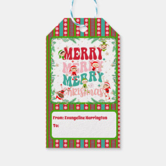 Frohe Weihnachten mit Elf Children Geschenkanhänger