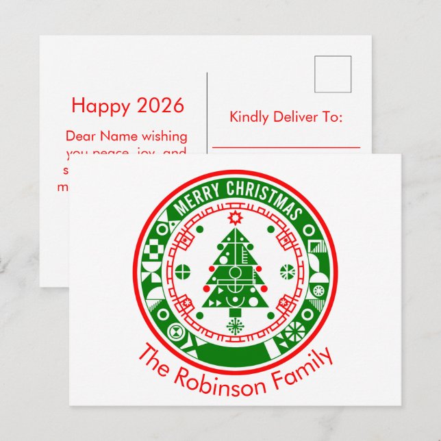 Frohe Weihnachten mit Familiennamen (Vorne/Hinten)
