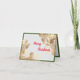Frohe Weihnachten mit Gold Snowflakes Dankeskarte