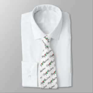 Frohe Weihnachten mit Holly Trim-Krawatte Krawatte