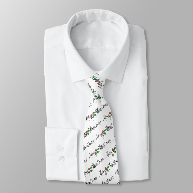 Frohe Weihnachten mit Holly Trim-Krawatte Krawatte (Gebunden)