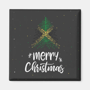 Frohe Weihnachten mit jamaikanischer Flagge Magnet