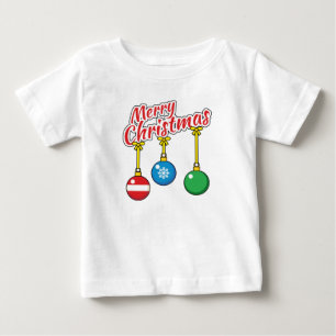 Frohe Weihnachten mit knallenden Balls Baby T-shirt