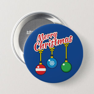 Frohe Weihnachten mit knallenden Balls Button