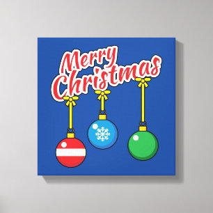 Frohe Weihnachten mit knallenden Balls Leinwanddruck