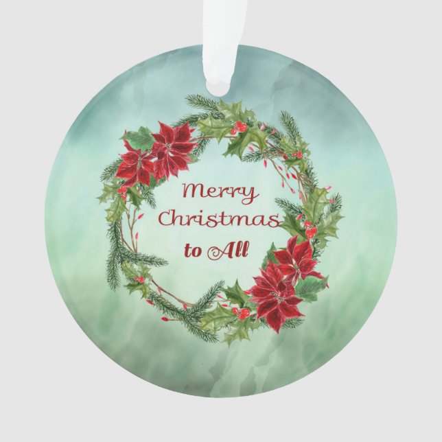 Frohe Weihnachten mit Krau im Grünen Ornament (Vorderseite)